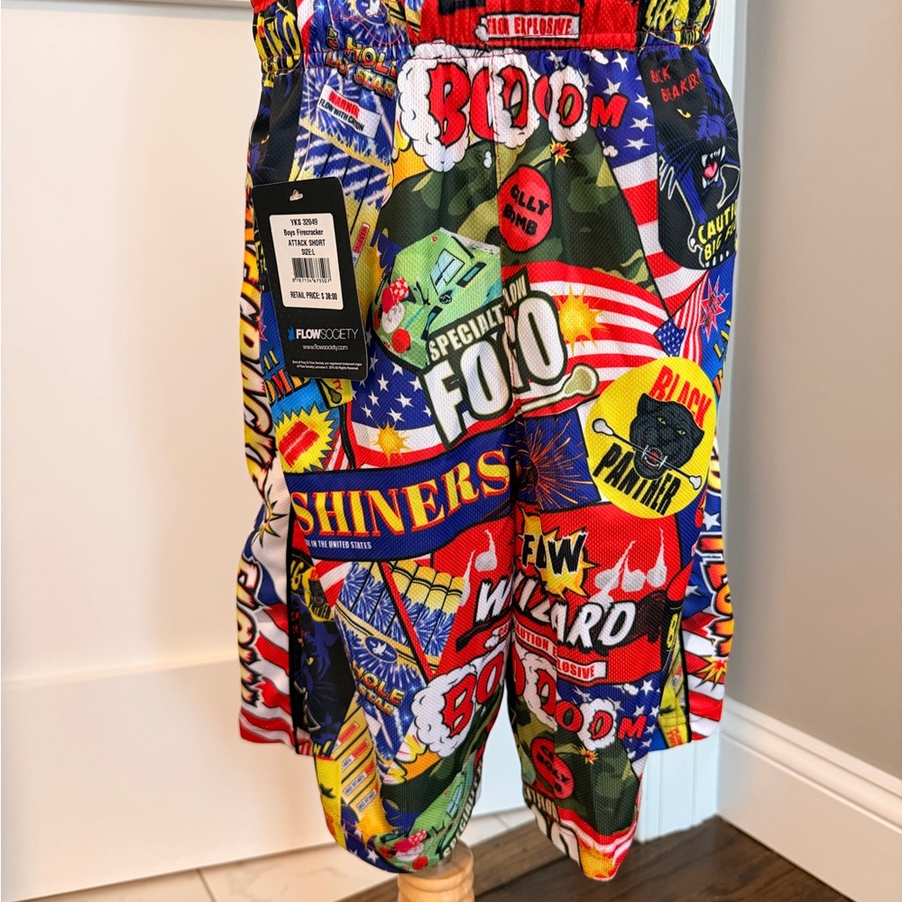 Flow Society Multicolor Comic-Print Boys Shorts